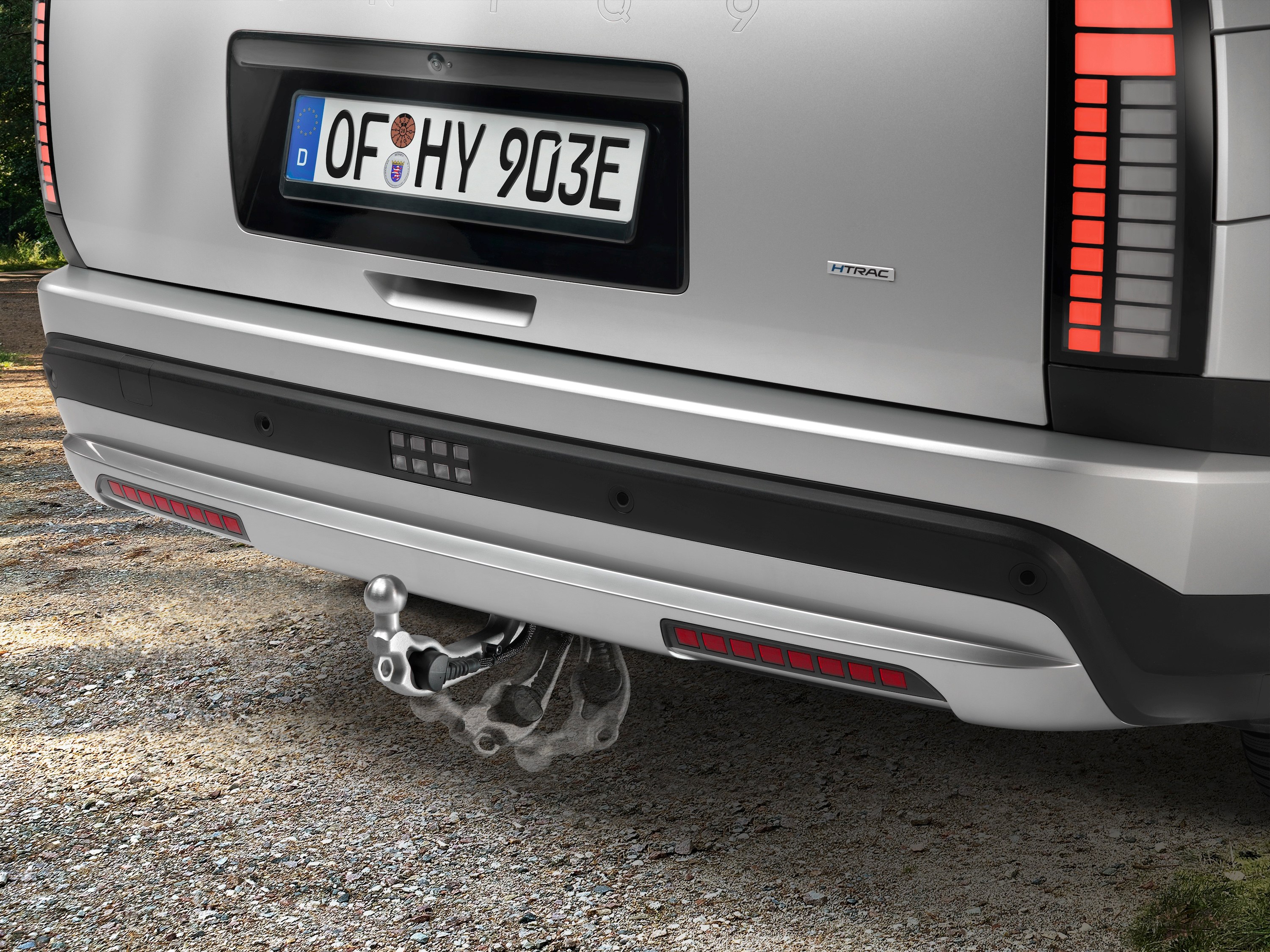 Trailer hitch on the back of the Hyundai IONIQ 9 electric SUV.