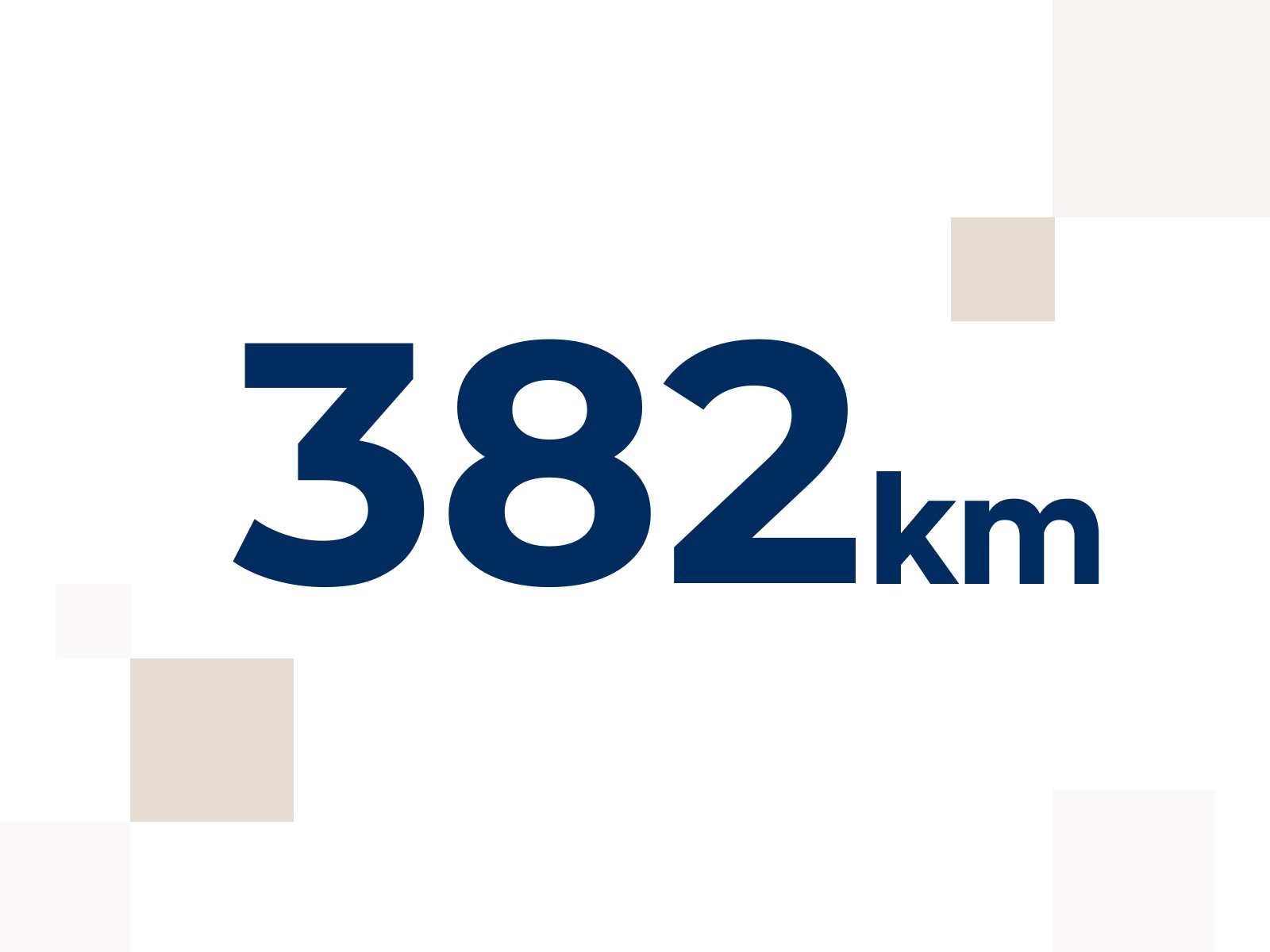 An icon of the words 382 km.