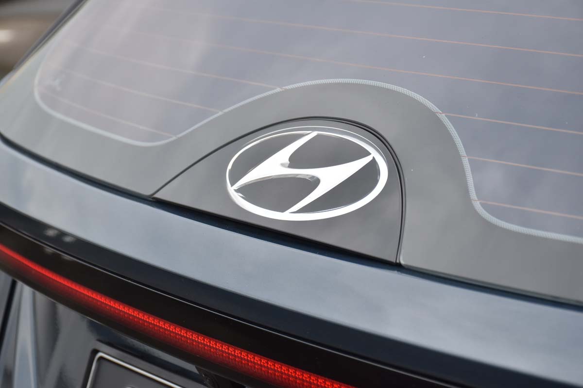 Hyundai logo on TUCSON Hybrid