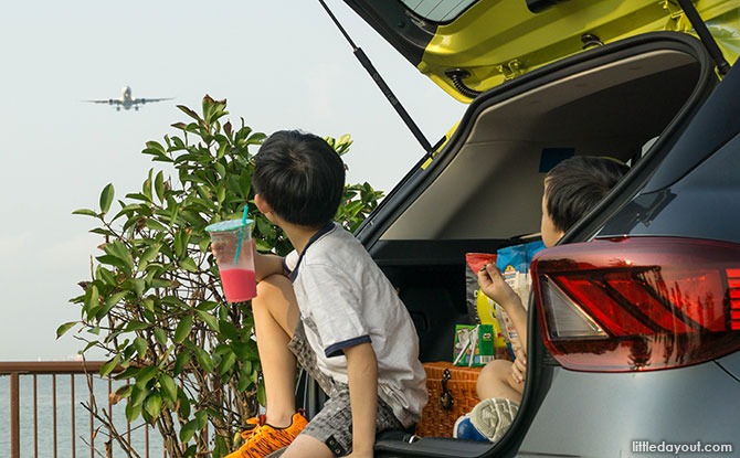 Car Owner's two sons at changi beach