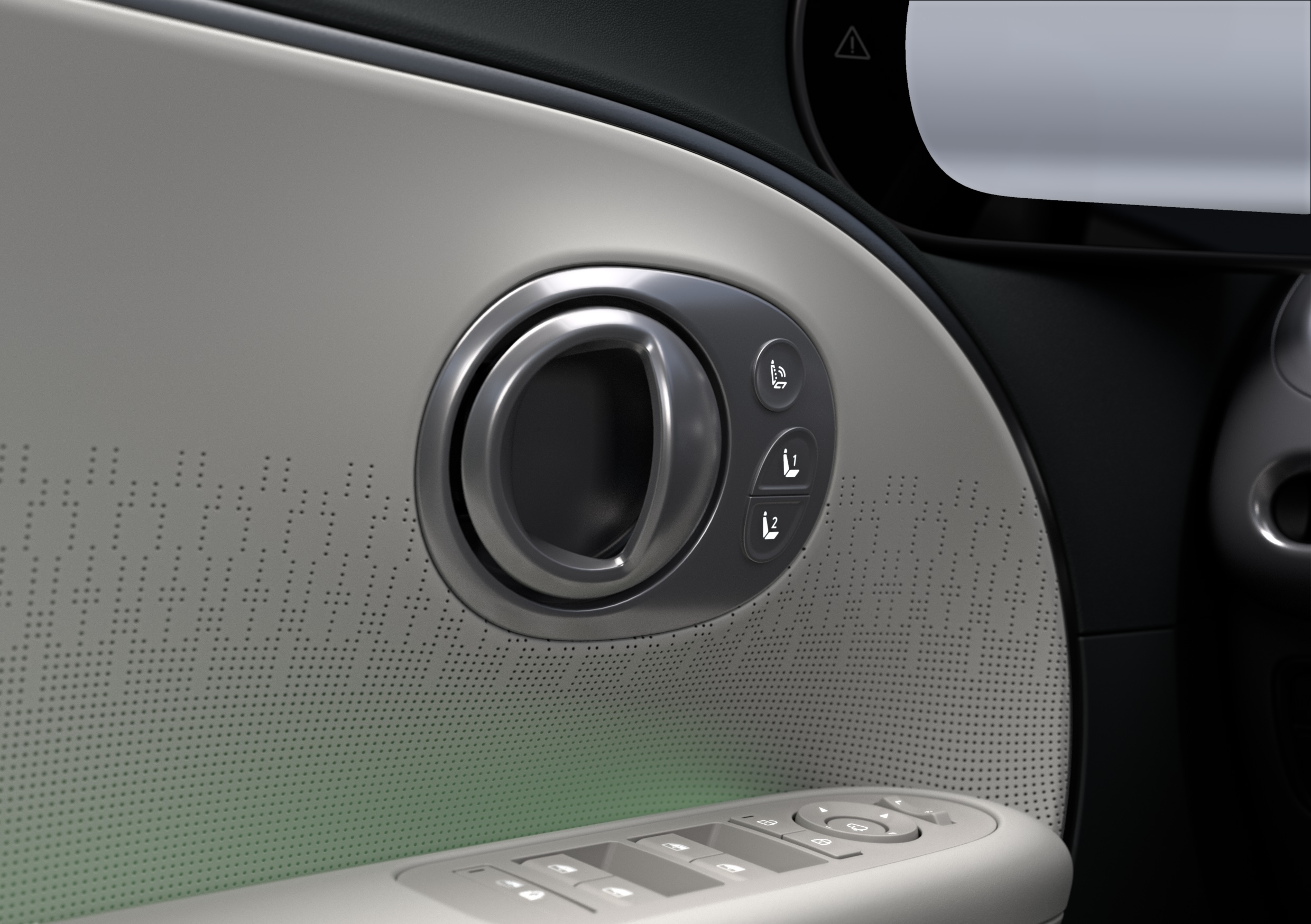 Close up view of door arm rest inside the Hyundai IONIQ 9 electric SUV.