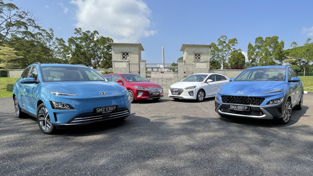Hyundai Singapore KONA and IONIQ electric and hybrid range